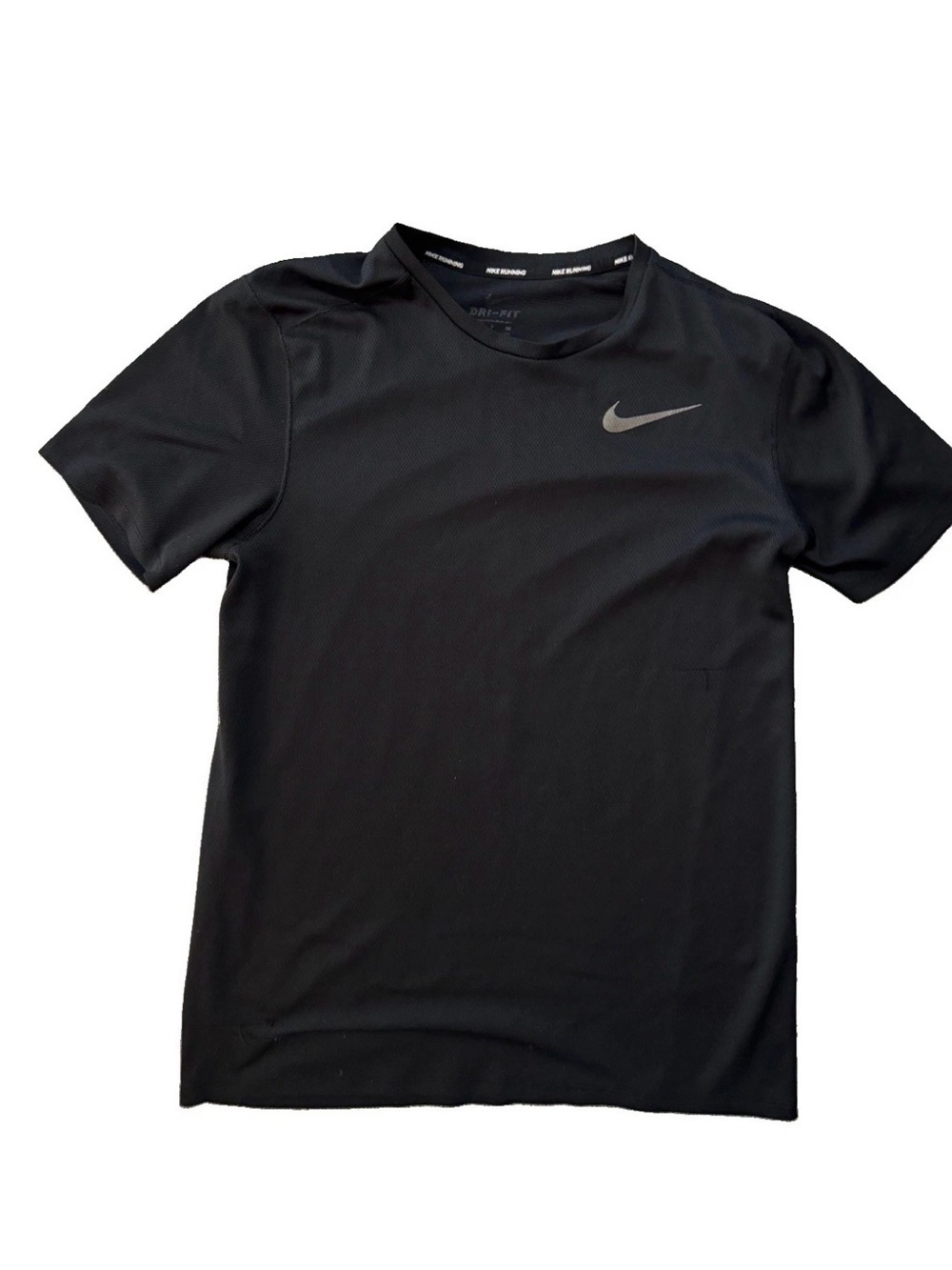 Nike Dri-Fit Mens Small Running T-Shirt Black moisture wick mesh 904634-010